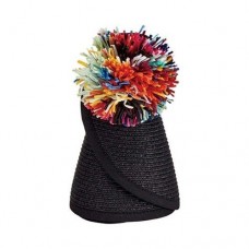 San Diego Hat Company Mujer&apos;s   Roll Up Visor with Multi Color Pom Pom Pin 807928141477 eb-18126431